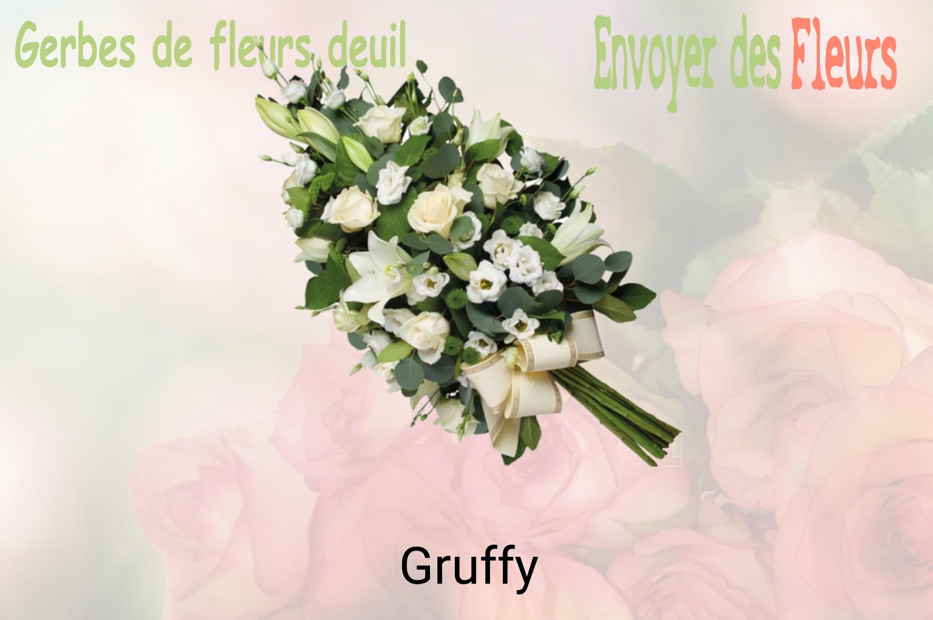 Gerbe de fleurs de deuil livrée à Gruffy